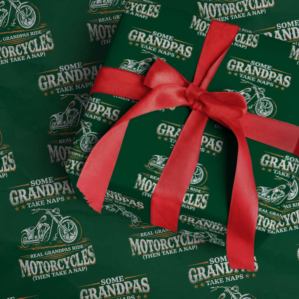 Biker Grandpa Wrapping Paper Roll Some Grandpas Take Naps Real Grandpas Ride Motorcycles