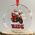 Biker Santa Claus Crystal Glass Ornament Ho Ho Ho Let's Ride Xmas - Wonder Print Shop