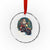 Biker Santa Claus Crystal Glass Ornament Merry Xmas Riding Motorcycle - Wonder Print Shop