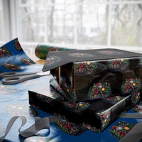 Biker Santa Claus Wrapping Paper Roll Riding Motorcycle Christmas