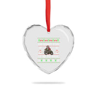 Biker Santa Claus Heart Crystal Glass Ornament Oh What Fun It Is To Ride Motorcycle Christmas Ugly Sweater - Wonder Print Shop