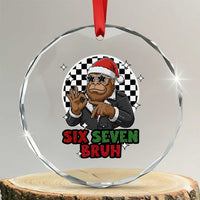 Biker Santa Six Seven Bruh Crystal Glass Ornament Christmas Gift For Gen Z - Wonder Print Shop