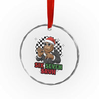 Biker Santa Six Seven Bruh Crystal Glass Ornament Christmas Gift For Gen Z - Wonder Print Shop