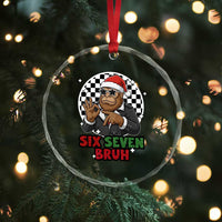 Biker Santa Six Seven Bruh Crystal Glass Ornament Christmas Gift For Gen Z - Wonder Print Shop