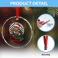 Biker Santa Six Seven Bruh Crystal Glass Ornament Christmas Gift For Gen Z - Wonder Print Shop