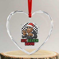 Biker Santa Six Seven Bruh Heart Crystal Glass Ornament Christmas Gift For Gen Z - Wonder Print Shop