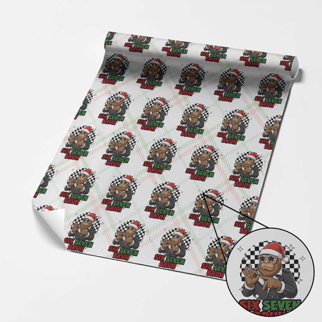 Biker Santa Six Seven Bruh Wrapping Paper Roll Christmas Gift For Gen Z - Wonder Print Shop