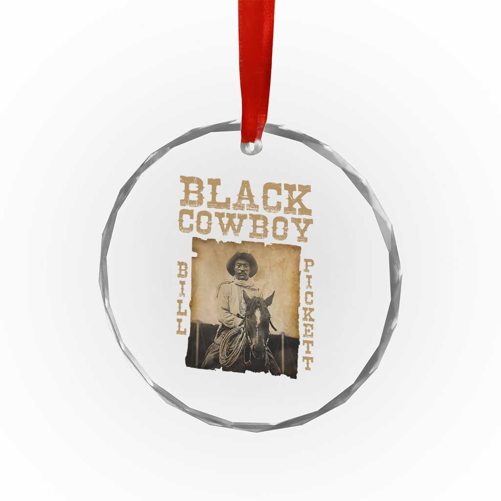 Bill Pickett Crystal Glass Ornament Black Cowboy Western Legend Vintage TS02