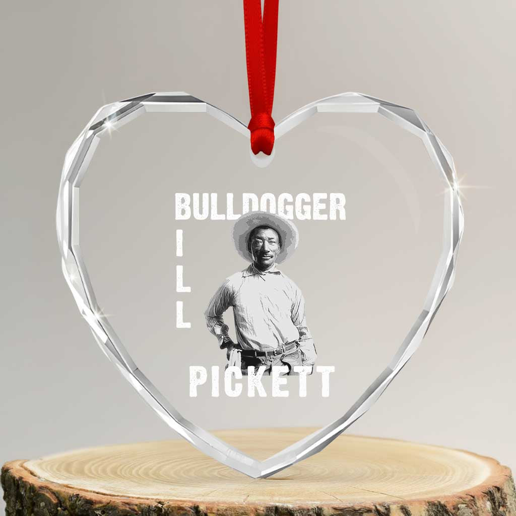 Bill Pickett Heart Crystal Glass Ornament Bulldogger Black Cowboy Western Legend Vintage - Wonder Print Shop