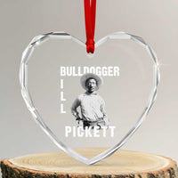 Bill Pickett Heart Crystal Glass Ornament Bulldogger Black Cowboy Western Legend Vintage - Wonder Print Shop