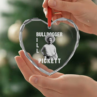 Bill Pickett Heart Crystal Glass Ornament Bulldogger Black Cowboy Western Legend Vintage - Wonder Print Shop