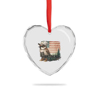 Bird Nerd Heart Crystal Glass Ornament Funny Bird Watching Patriotic American Flag - Wonder Print Shop