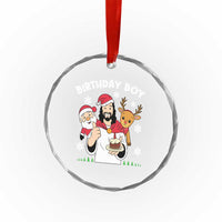 Birthday Boy Jesus Christmas Crystal Glass Ornament Christian Xmas - Wonder Print Shop