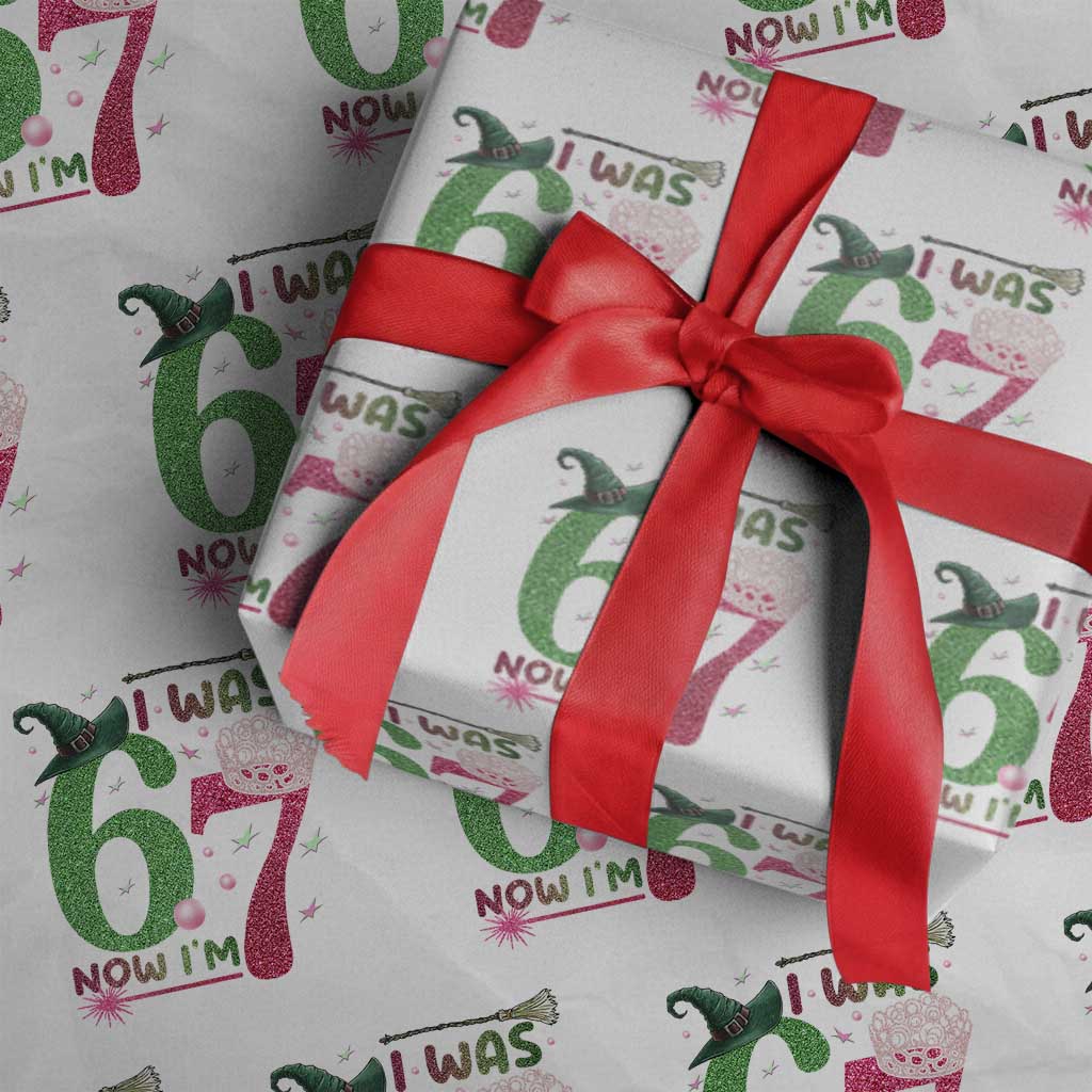 Birthday Girl I Was 6 Now I Am 7 Wrapping Paper Roll Gift For Alpha Kids - Wonder Print Shop