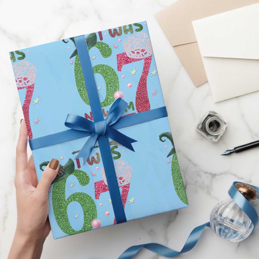 Birthday Girl I Was 6 Now I Am 7 Wrapping Paper Roll Gift For Alpha Kids - Wonder Print Shop