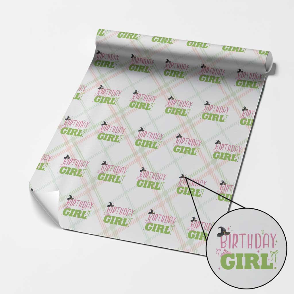 Birthday Girl Wrapping Paper Roll Witch Pink Green Toddler Baby 1st 2nd 3rd 4th 5th 6th 7th