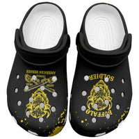 Bison Buffalo Soldiers Clogs Shoes American Heroes Black Grunge Style - Wonder Print Shop