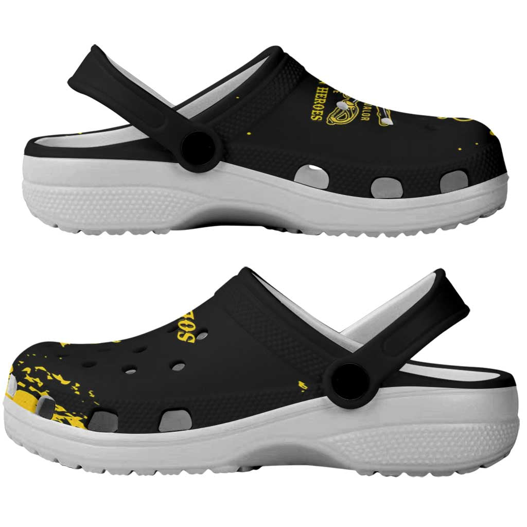 Bison Buffalo Soldiers Clogs Shoes American Heroes Black Grunge Style - Wonder Print Shop