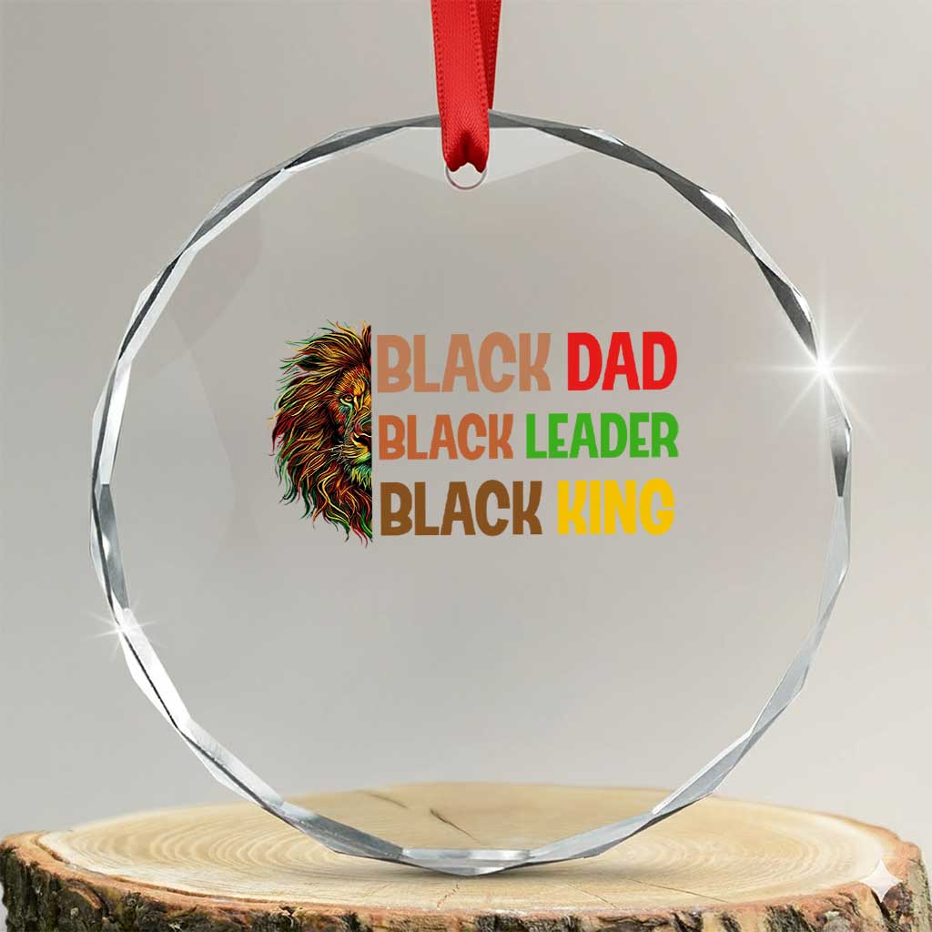 Black Affrican Melanin Crystal Glass Ornament Lion Father Day Dad Leader Black King - Wonder Print Shop