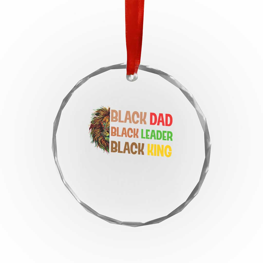Black Affrican Melanin Crystal Glass Ornament Lion Father Day Dad Leader Black King - Wonder Print Shop