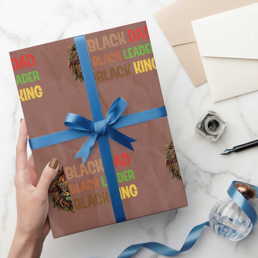 Black Affrican Melanin Wrapping Paper Roll Lion Father Day Dad Leader Black King - Wonder Print Shop