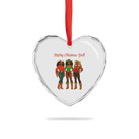 Black African American Cowgirl Christmas Heart Crystal Glass Ornament Retro Western Howdy - Wonder Print Shop