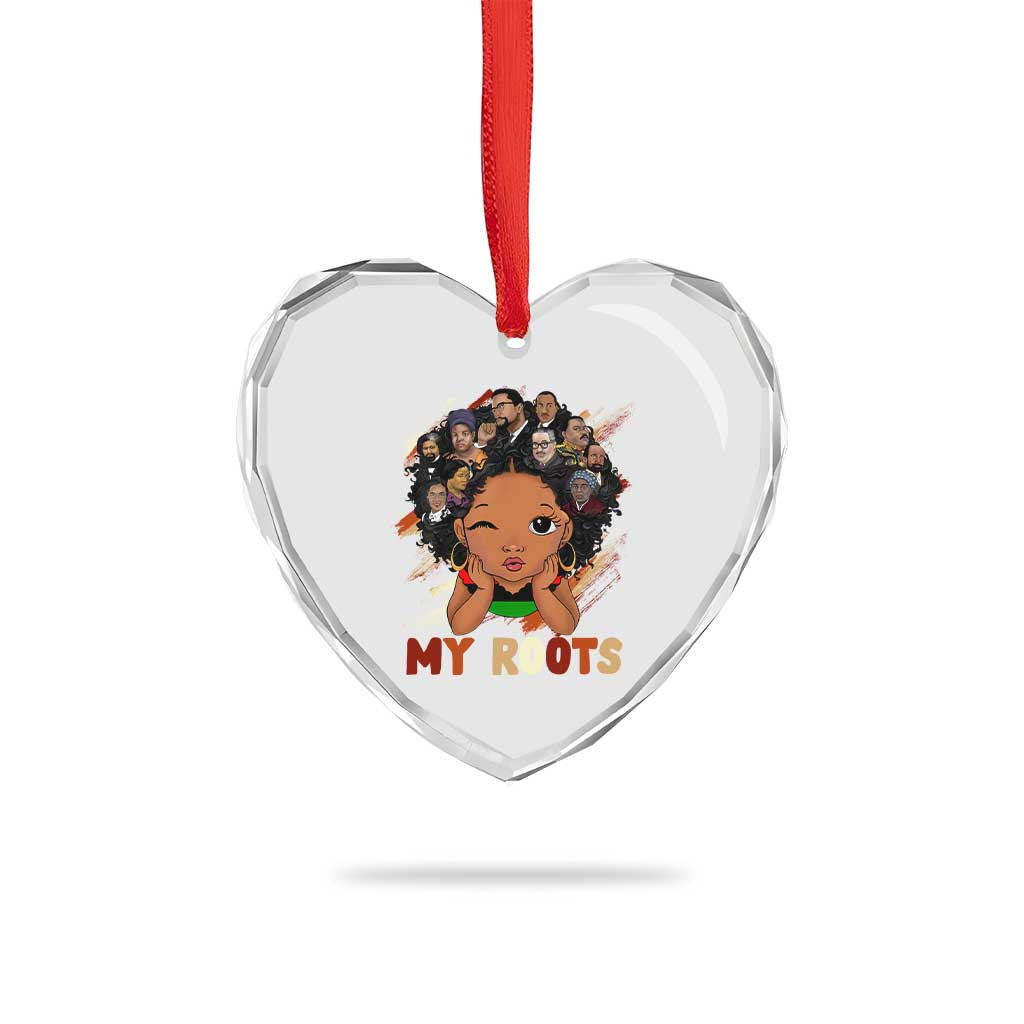 Black African Girl Heart Crystal Glass Ornament Black History Month Juneteenth Gift Afro Empowerment - Wonder Print Shop