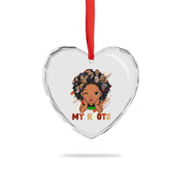 Black African Girl Heart Crystal Glass Ornament Black History Month Juneteenth Gift Afro Empowerment - Wonder Print Shop