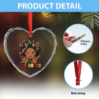 Black African Girl Heart Crystal Glass Ornament Black History Month Juneteenth Gift Afro Empowerment - Wonder Print Shop
