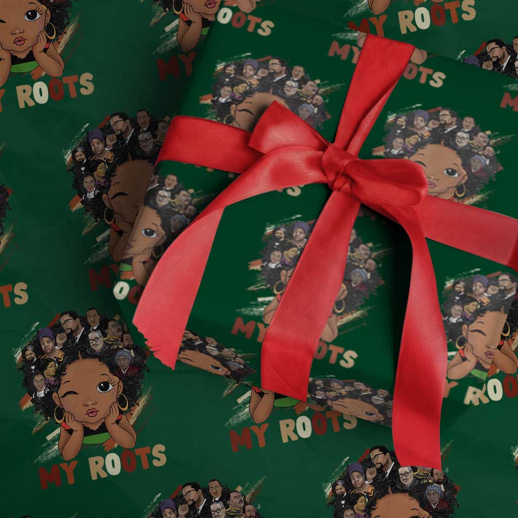Black African Girl Wrapping Paper Roll Black History Month Juneteenth Gift Afro Empowerment - Wonder Print Shop