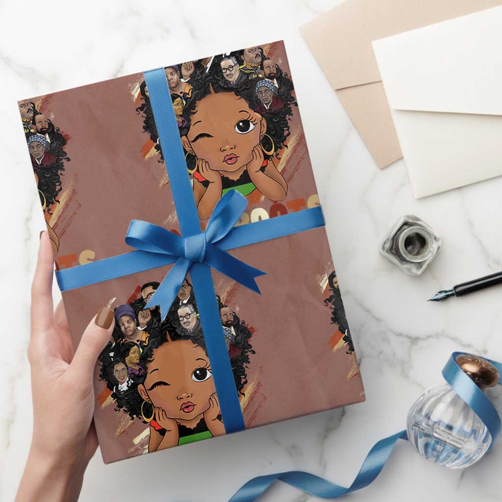 Black African Girl Wrapping Paper Roll Black History Month Juneteenth Gift Afro Empowerment - Wonder Print Shop