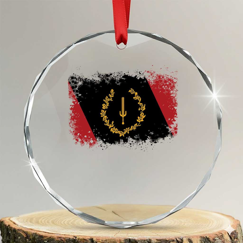 Black American Heritage Flag Crystal Glass Ornament Vintage Watercolor Afro African Black History Month