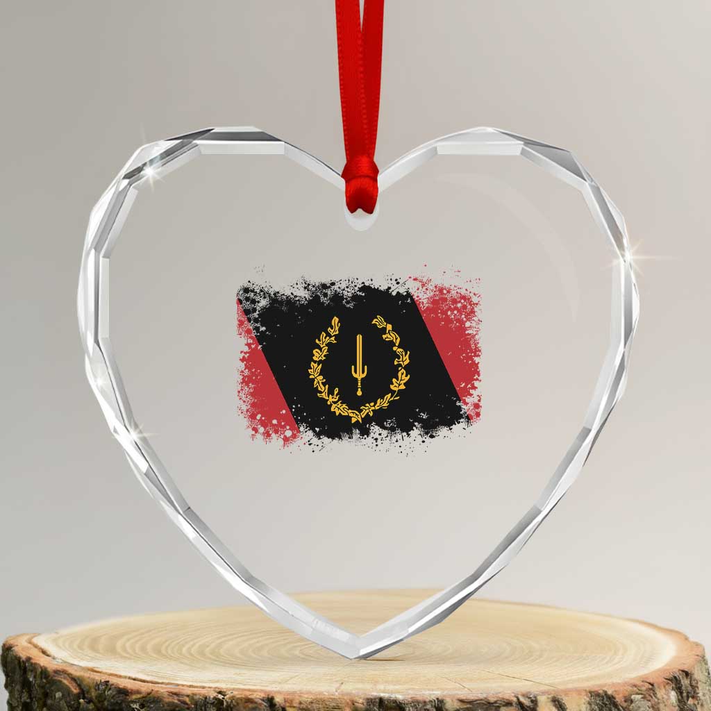 Black American Heritage Flag Heart Crystal Glass Ornament Vintage Watercolor Afro African Black History Month