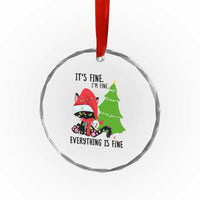 Black Cat Christmas Crystal Glass Ornament It's Fine I'm Fine Everything Is Fine TS02