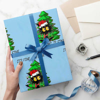 Black Cat Christmas Wrapping Paper Roll It's Fine I'm Fine Everthing Is Fine Funny Xmas