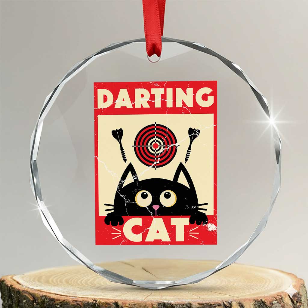 Black Cat Dart Thrower Crystal Glass Ornament Cat Lover Dartist Gift - Wonder Print Shop