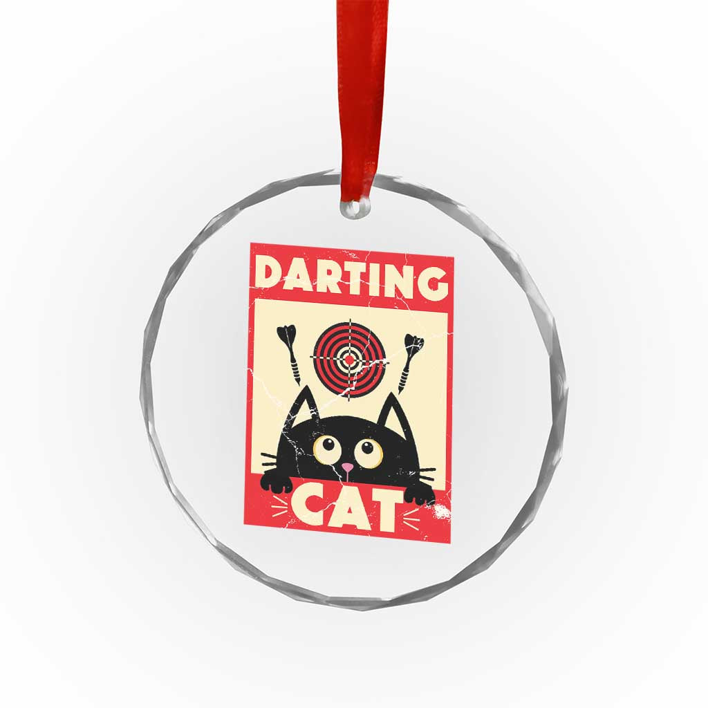 Black Cat Dart Thrower Crystal Glass Ornament Cat Lover Dartist Gift - Wonder Print Shop