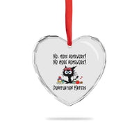 Black Cat English Teacher Gift Heart Crystal Glass Ornament No More Homework Punctuation Matters Grammar Humor