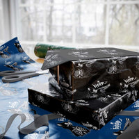 Black Cat Halloween Wrapping Paper Roll Skeleton Hand Boop - Wonder Print Shop