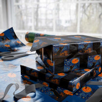 Black Cat Halloween Wrapping Paper Roll Starry Night Van Gogh - Wonder Print Shop