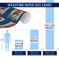 Black Cat Hunting Shark Ukiyo e Ocean Art Wrapping Paper Roll Funny Japanese Style Graphic