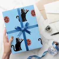 Black Cat Lord Darts Player Wrapping Paper Roll Funny Space Scifi Dartist Gift - Wonder Print Shop