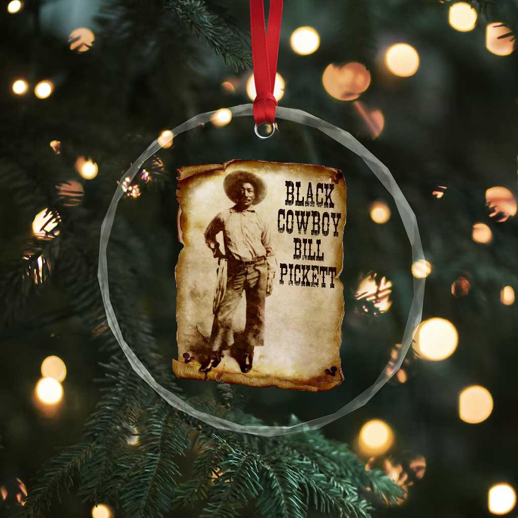 Black Cowboy Bill Pickett Crystal Glass Ornament African American Cowboys Black History - Wonder Print Shop