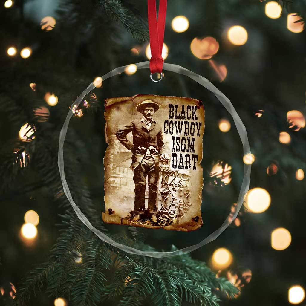 Black Cowboy Isom Dart Crystal Glass Ornament African American Cowboys Black History - Wonder Print Shop