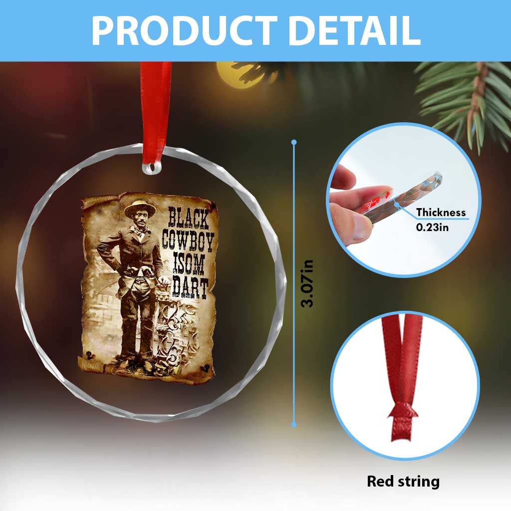Black Cowboy Isom Dart Crystal Glass Ornament African American Cowboys Black History - Wonder Print Shop