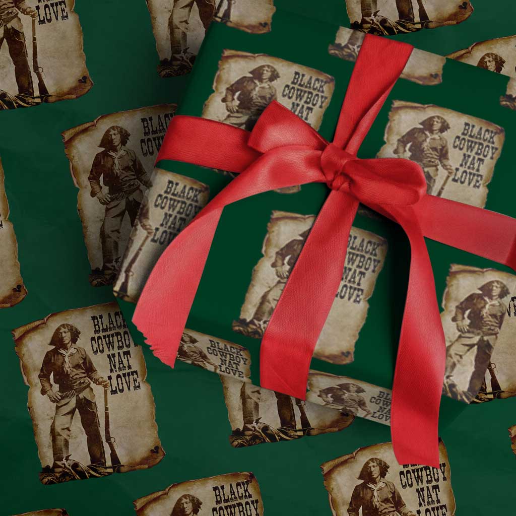 Black Cowboy Nat Love Wrapping Paper Roll African American Western Rodeo Melanin Black History Texas - Wonder Print Shop