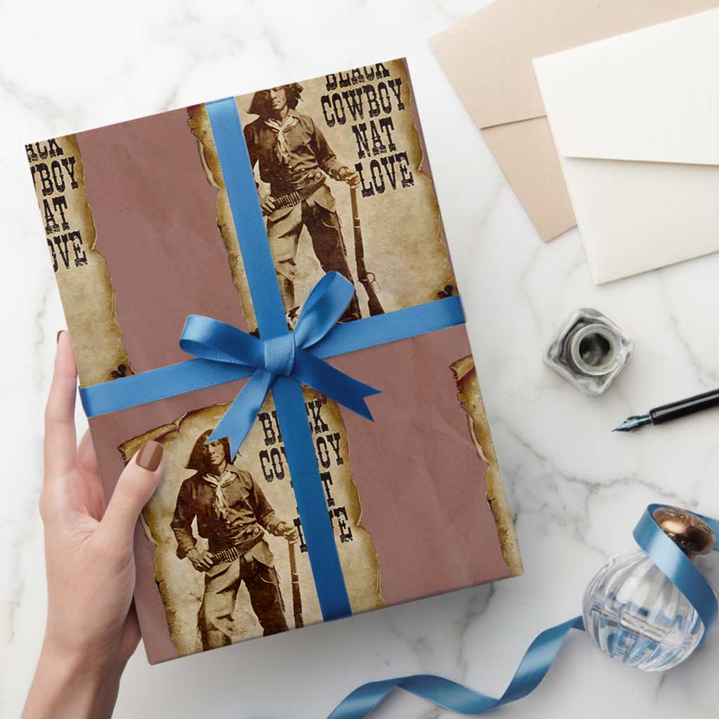 Black Cowboy Nat Love Wrapping Paper Roll African American Western Rodeo Melanin Black History Texas - Wonder Print Shop