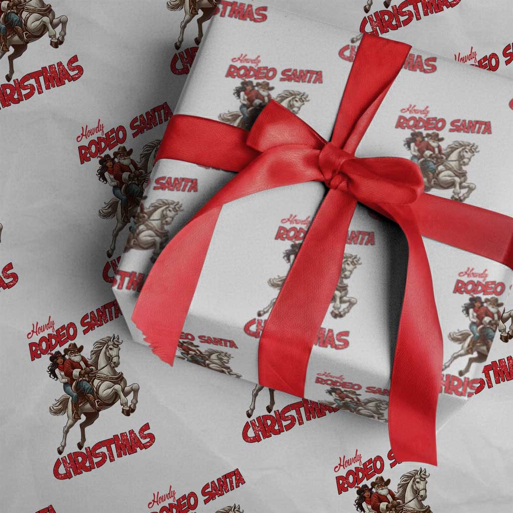 Black Cowboy Santa Christmas Wrapping Paper Roll African American Western - Wonder Print Shop
