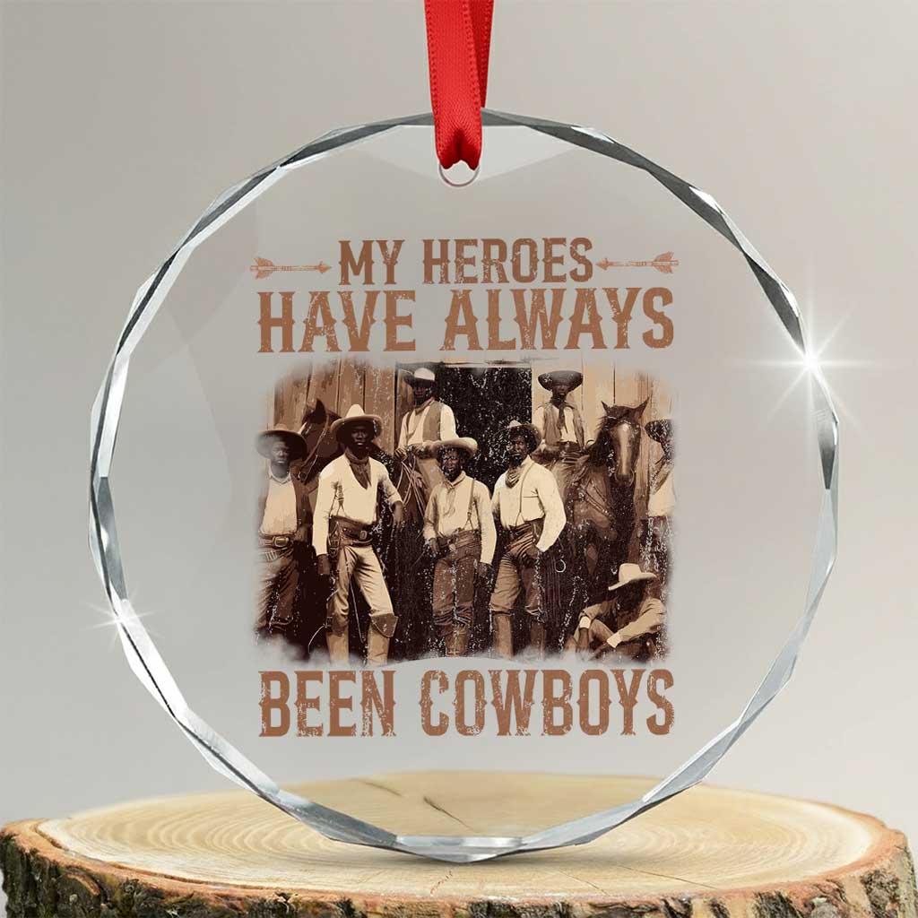 Black Cowboys Crystal Glass Ornament Western Rodeo Melanin Black History Texas Men - Wonder Print Shop