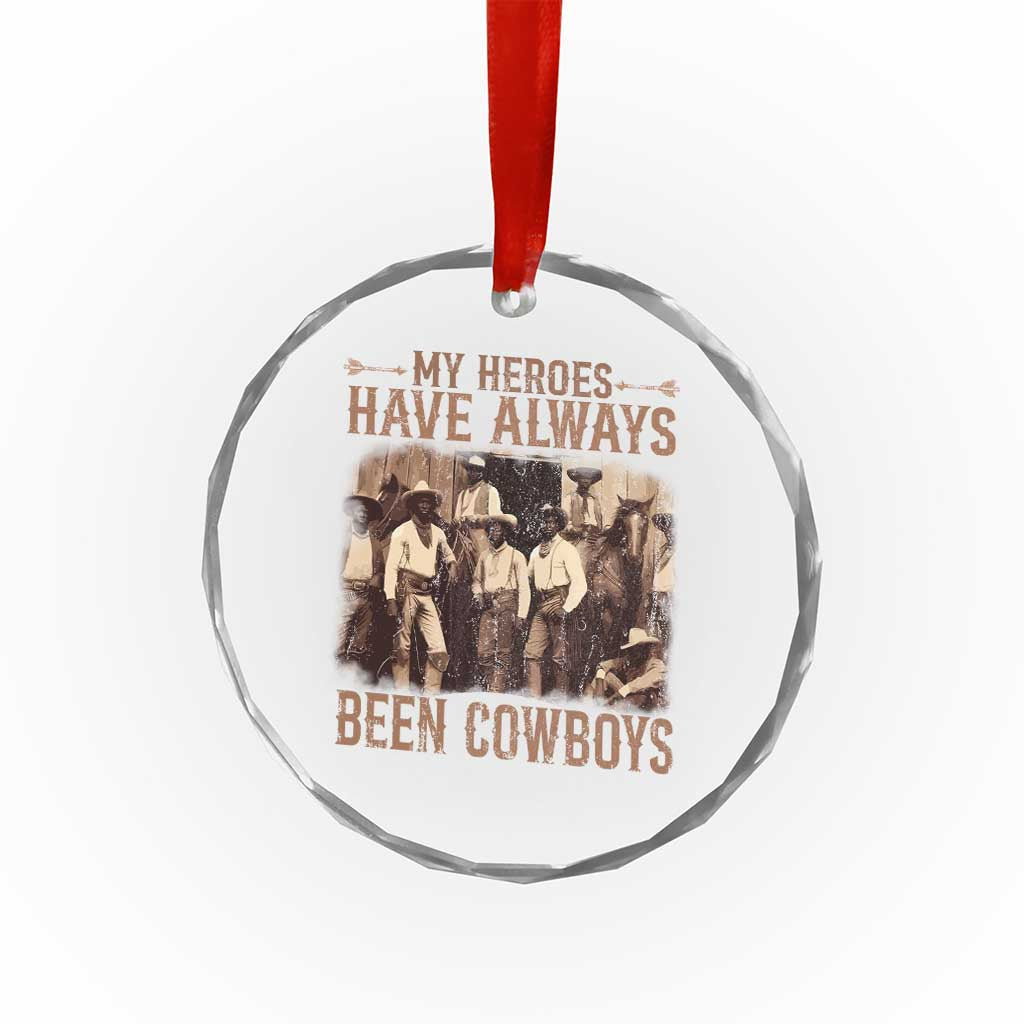 Black Cowboys Crystal Glass Ornament Western Rodeo Melanin Black History Texas Men - Wonder Print Shop